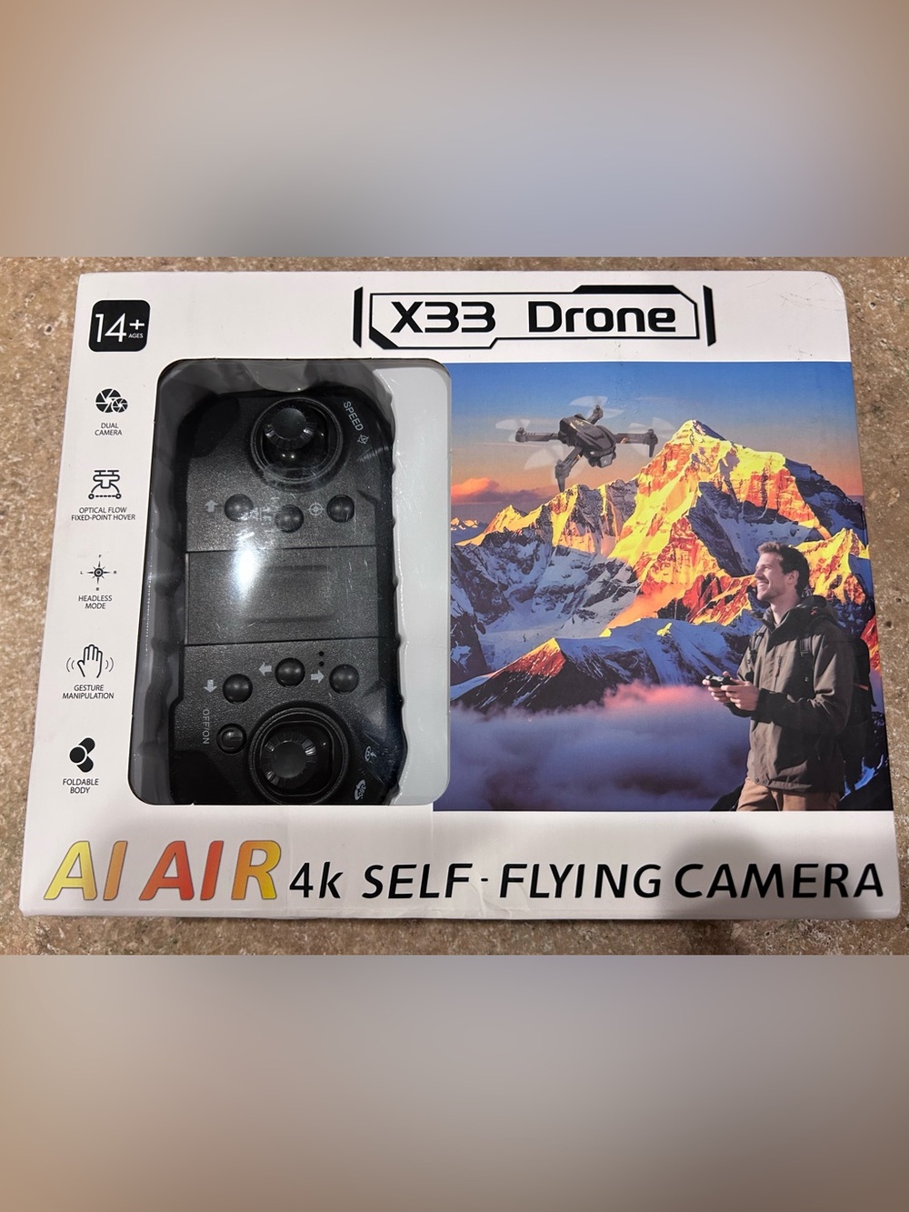 X33 Drone 4K Self-Flying Camera Drone - Black